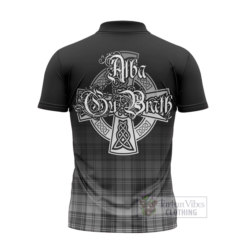 Tartan Vibes Clothing Glen Tartan Zipper Polo Shirt Featuring Alba Gu Brath Family Crest Celtic Inspired