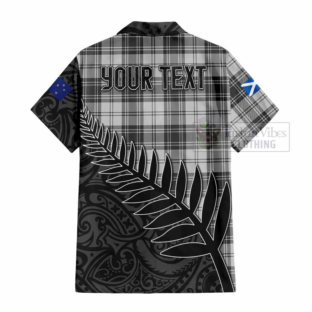 Tartan Vibes Clothing Glen Crest Tartan Short Sleeve Button Shirt with New Zealand Silver Fern Half Style