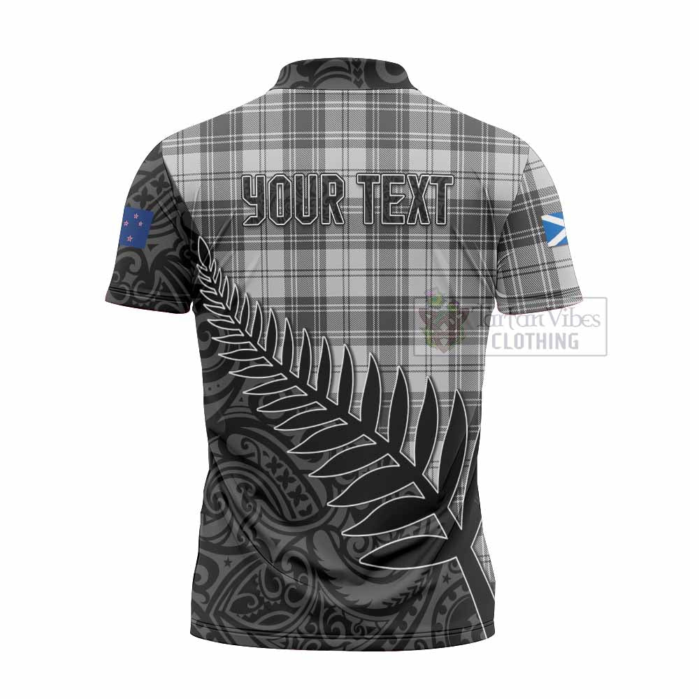 Tartan Vibes Clothing Glen Crest Tartan Zipper Polo Shirt with New Zealand Silver Fern Half Style