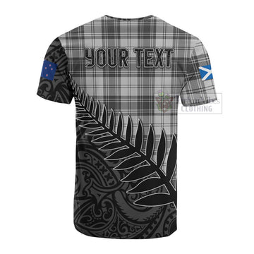 Glen Crest Tartan Cotton T-shirt with New Zealand Silver Fern Half Style