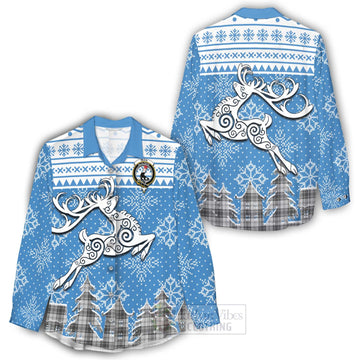 Glen Clan Christmas Women's Casual Shirt Celtic Reindeer Style