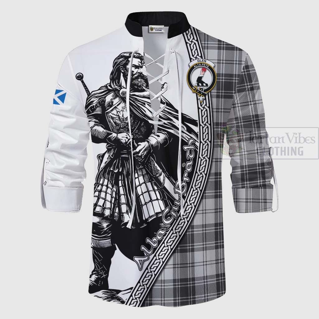 Tartan Vibes Clothing Glen Tartan Clan Crest Ghillie Kilt Shirt with Highlander Warrior Celtic Style