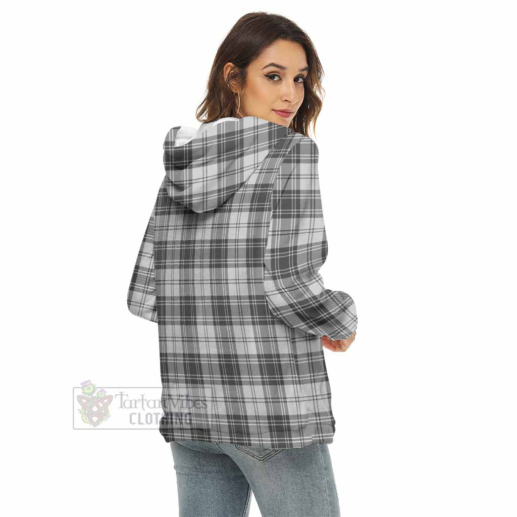 Tartan Vibes Clothing Glen Tartan Crest Women's Borg  Half Zip Fleece Hoodie