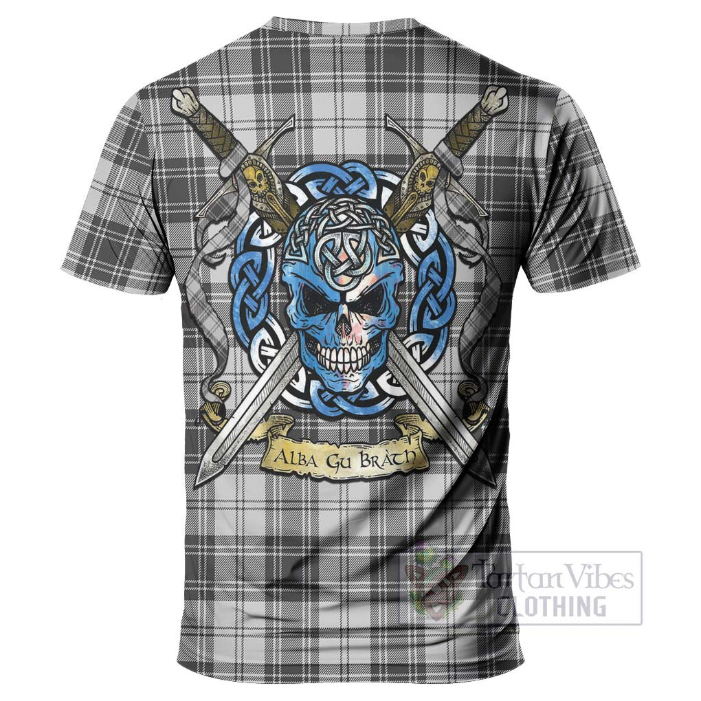 Tartan Vibes Clothing Glen Tartan T-Shirt with Family Crest Celtic Skull Style