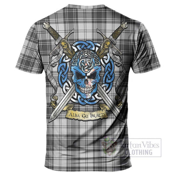 Glen Tartan T-Shirt with Family Crest Celtic Skull Style