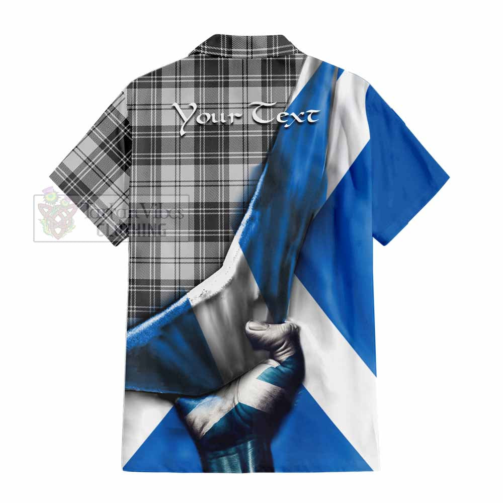 Tartan Vibes Clothing Glen Tartan Short Sleeve Button Shirt with Family Crest Scotland Patriotic Style