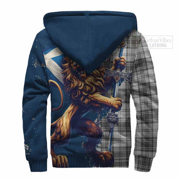 Glen Tartan Family Crest Sherpa Hoodie with Scottish Majestic Lion