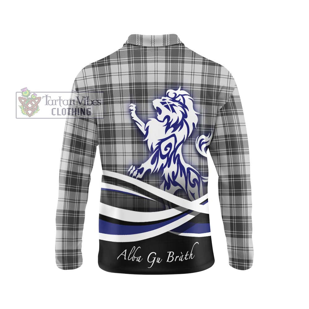 Tartan Vibes Clothing Glen Tartan Long Sleeve Polo Shirt with Alba Gu Brath Regal Lion Emblem