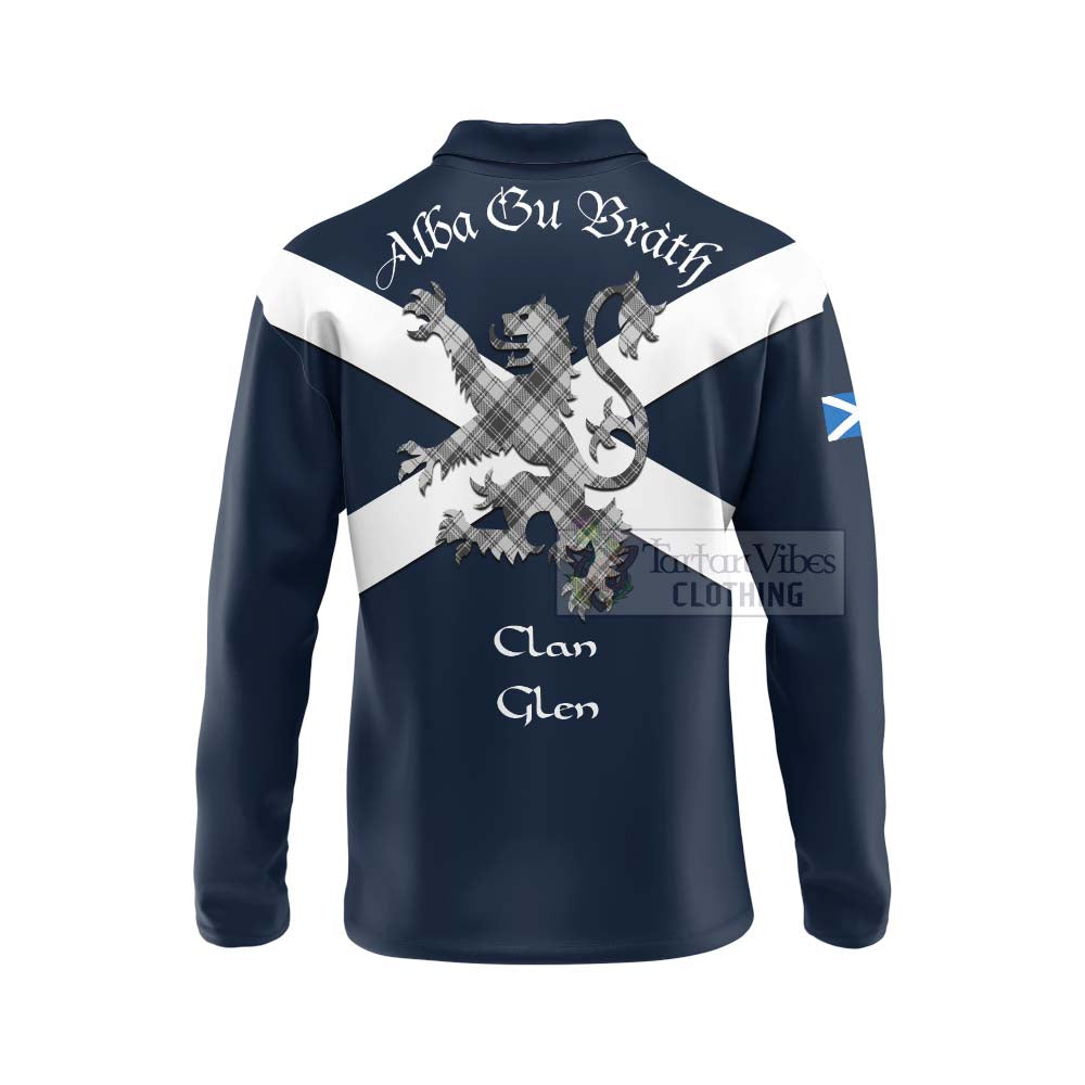 Tartan Vibes Clothing Glen Tartan Lion Rampant Long Sleeve Polo Shirt – Proudly Display Your Heritage with Alba Gu Brath and Clan Name