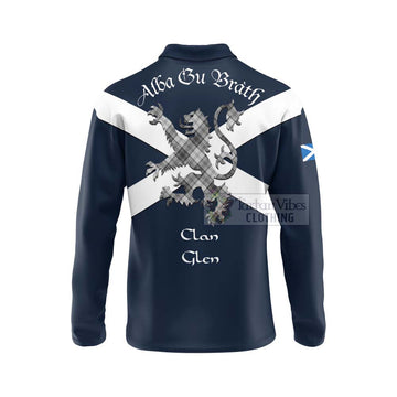 Glen Tartan Lion Rampant Long Sleeve Polo Shirt  Proudly Display Your Heritage with Alba Gu Brath and Clan Name