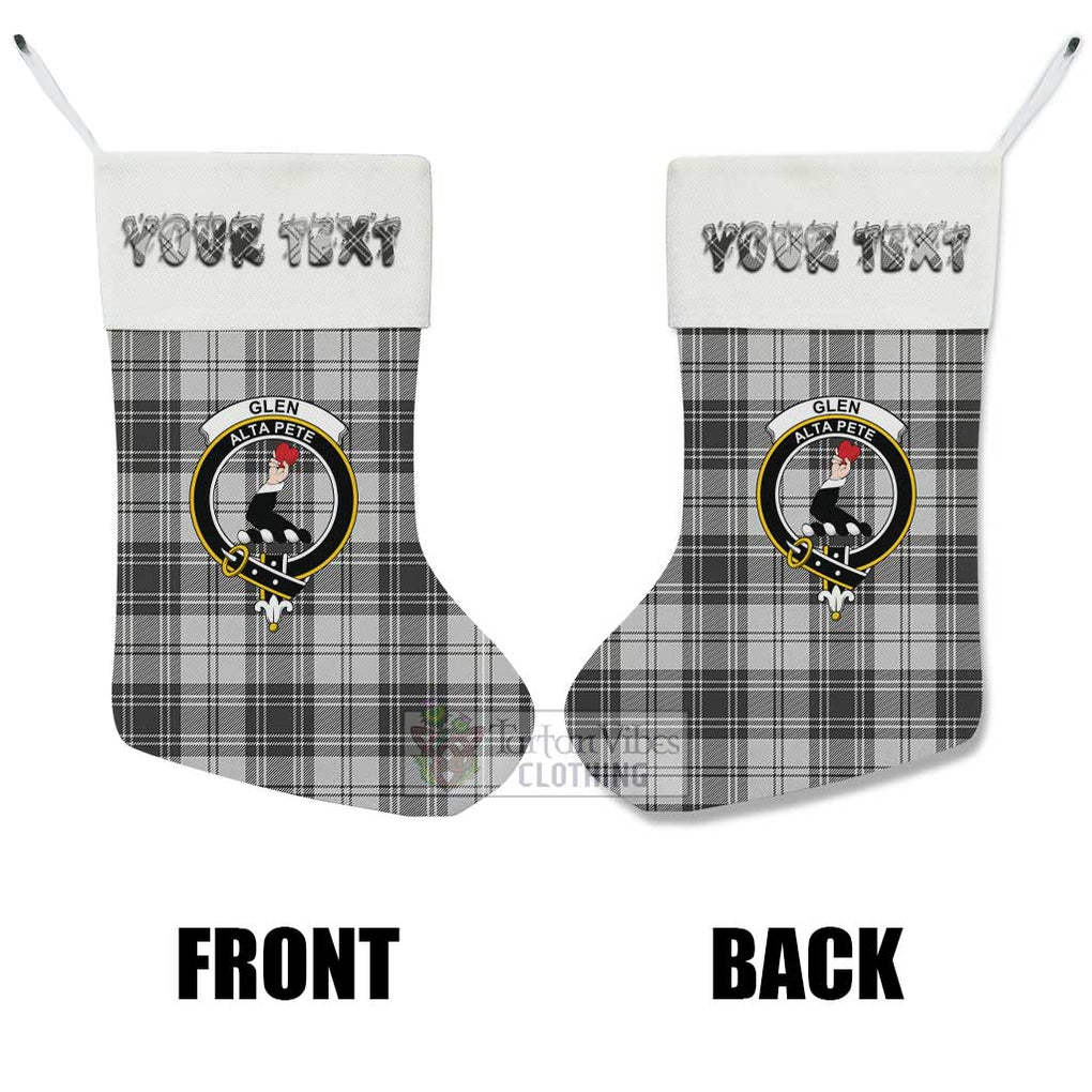 Tartan Vibes Clothing Glen Tartan Family Crest Christmas Stocking with Personalized Text