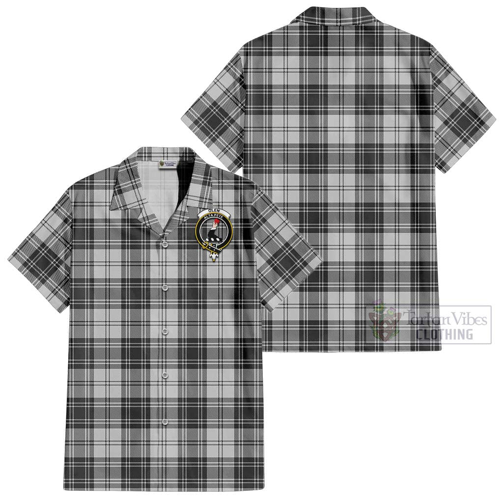 Tartan Vibes Clothing Glen Tartan Cotton Hawaiian Shirt with Family Crest