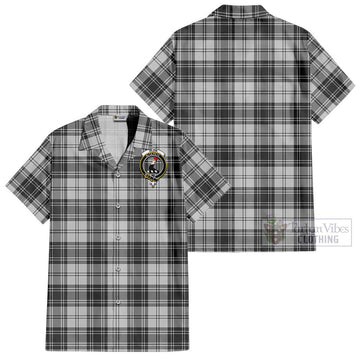 Glen Tartan Cotton Hawaiian Shirt with Family Crest