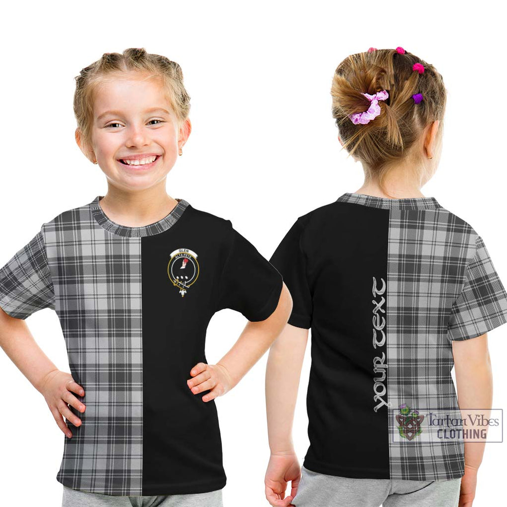 Glen Tartan Kid T-Shirt with Family Crest and Half Of Me Style - Tartanvibesclothing Shop