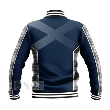 Glen Tartan Baseball Jacket with Family Crest and Scottish Thistle Vibes Sport Style