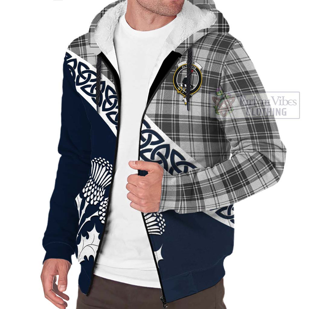 Tartan Vibes Clothing Glen Tartan Sherpa Hoodie Featuring Thistle and Scotland Map