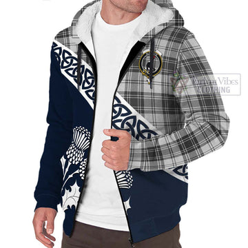 Glen Tartan Sherpa Hoodie Featuring Thistle and Scotland Map