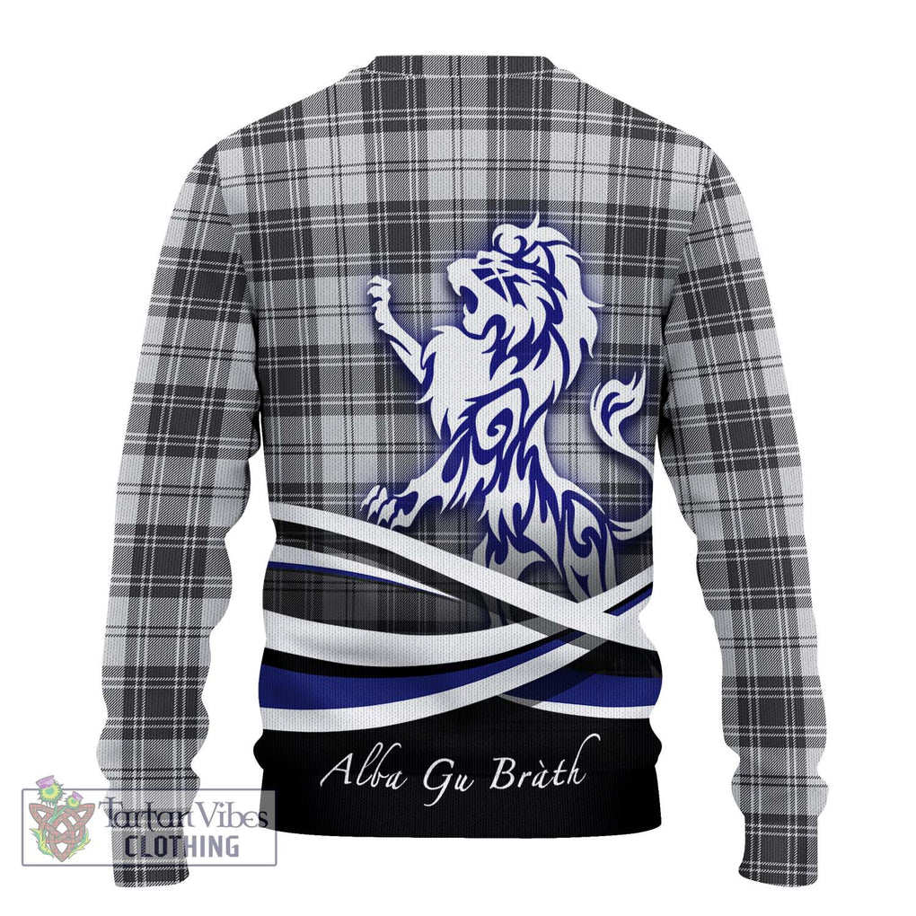 Glen Tartan Knitted Sweater with Alba Gu Brath Regal Lion Emblem - Tartanvibesclothing Shop