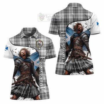 Glen Crest Tartan Women's Polo Shirt Inspired by the Freedom of Scottish Warrior