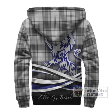 Glen Tartan Sherpa Hoodie with Alba Gu Brath Regal Lion Emblem