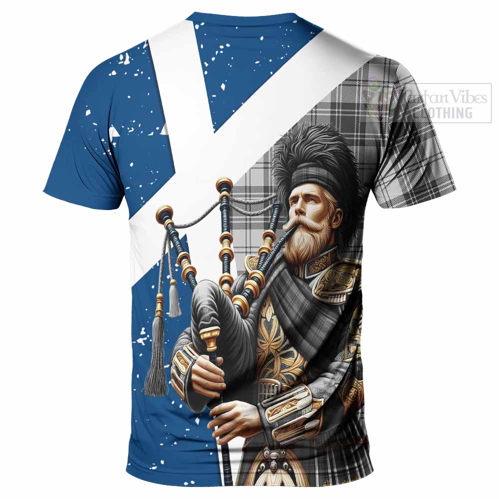 Glen Tartan T-Shirt with Family Crest Scottish Bagpiper Vibes - Tartan Vibes Clothing