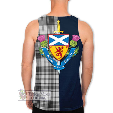 Glen Tartan Men's Tank Top Alba with Scottish Lion Royal Arm Half Style