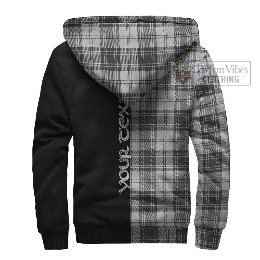 Glen Tartan Sherpa Hoodie with Family Crest and Half Of Me Style - Tartanvibesclothing Shop