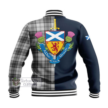 Glen Tartan Baseball Jacket with Scottish Lion Royal Arm Half Style