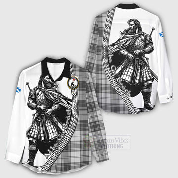 Glen Tartan Clan Crest Women's Casual Shirt with Highlander Warrior Celtic Style