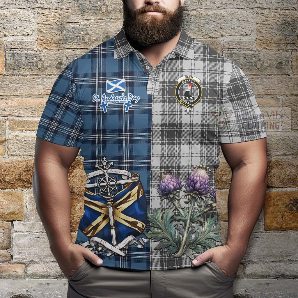 Tartan Vibes Clothing Glen Tartan Polo Shirt Happy St. Andrew's Day Half Tartan Style