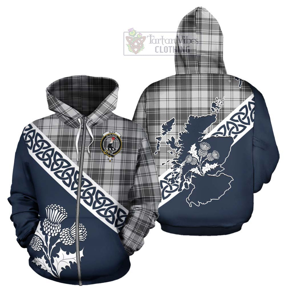 Tartan Vibes Clothing Glen Tartan Hoodie Featuring Thistle and Scotland Map