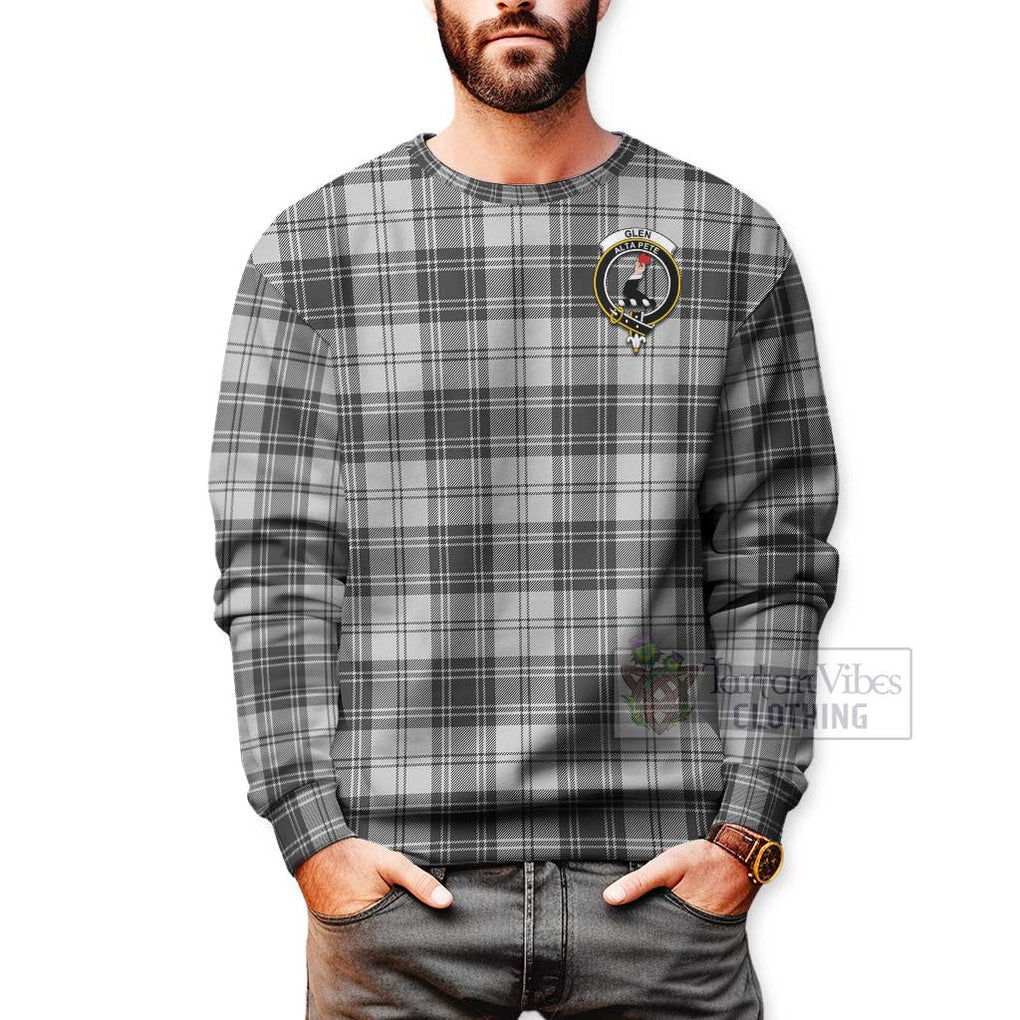 Tartan Vibes Clothing Glen Tartan Sweatshirt with Family Crest and Bearded Skull Holding Bottles of Whiskey