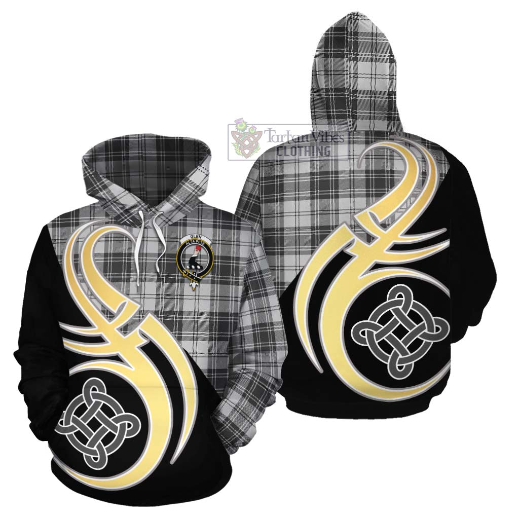 Tartan Vibes Clothing Glen Tartan Cotton Hoodie with Family Crest and Celtic Symbol Style