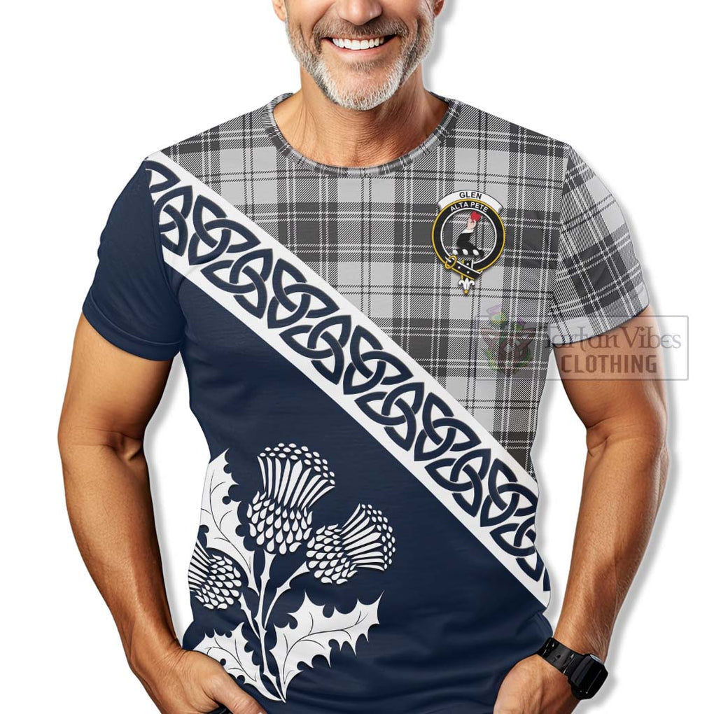 Glen Tartan T-Shirt Featuring Thistle and Scotland Map