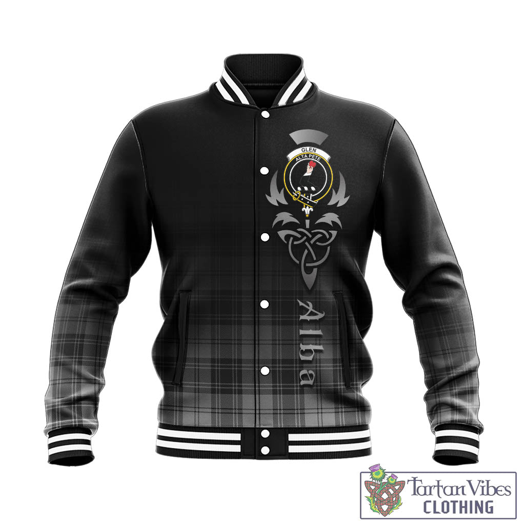 Tartan Vibes Clothing Glen Tartan Baseball Jacket Featuring Alba Gu Brath Family Crest Celtic Inspired