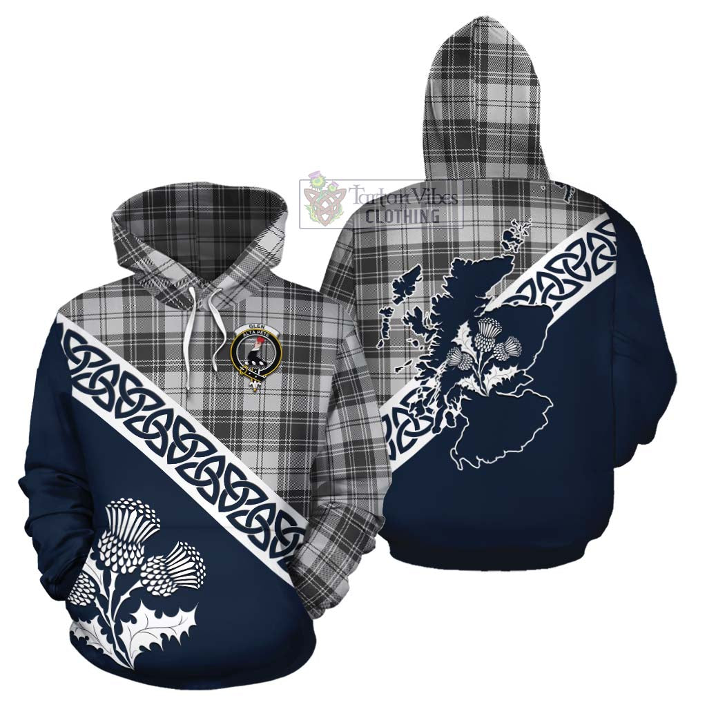 Tartan Vibes Clothing Glen Tartan Cotton Hoodie Featuring Thistle and Scotland Map