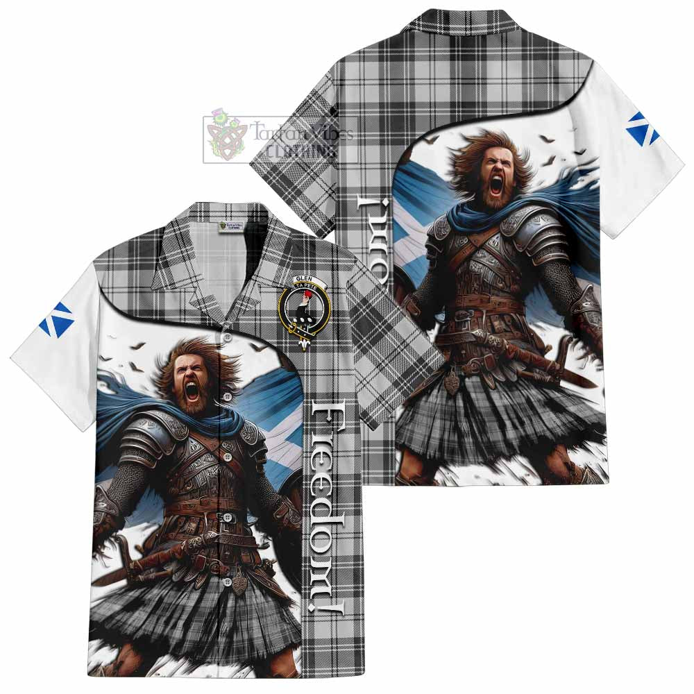 Tartan Vibes Clothing Glen Crest Tartan Short Sleeve Button Shirt Inspired by the Freedom of Scottish Warrior