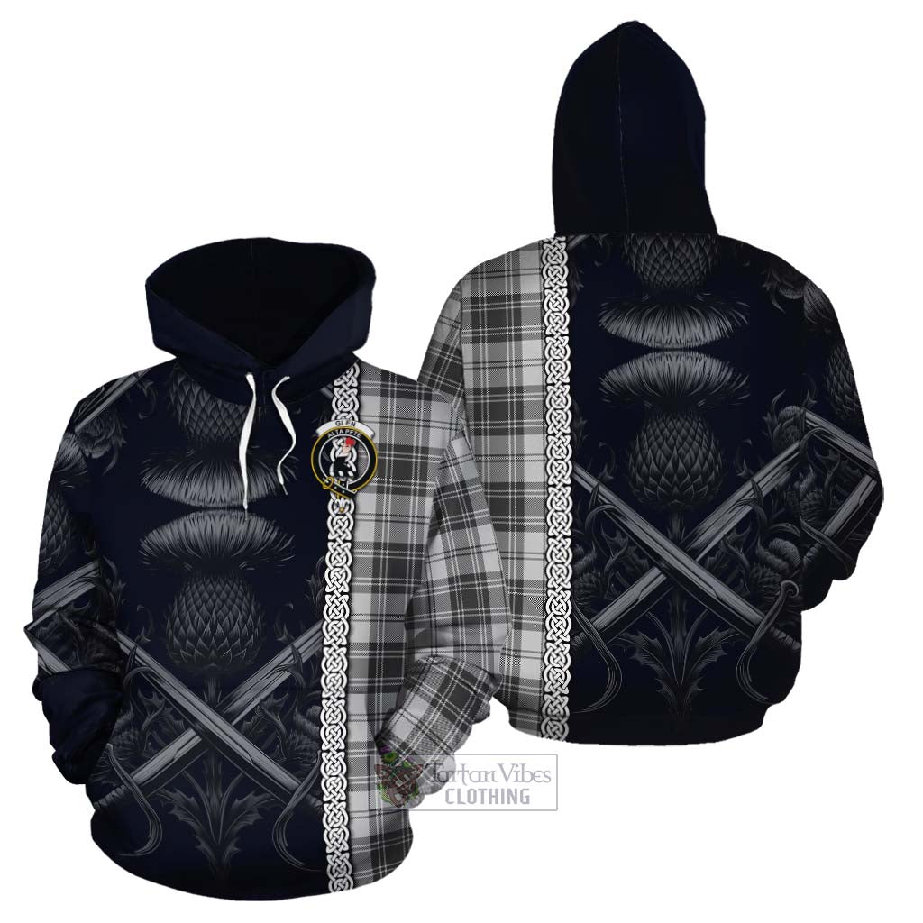 Tartan Vibes Clothing Glen Tartan Cotton Hoodie with Family Crest Cross Sword Thistle Celtic Vibes