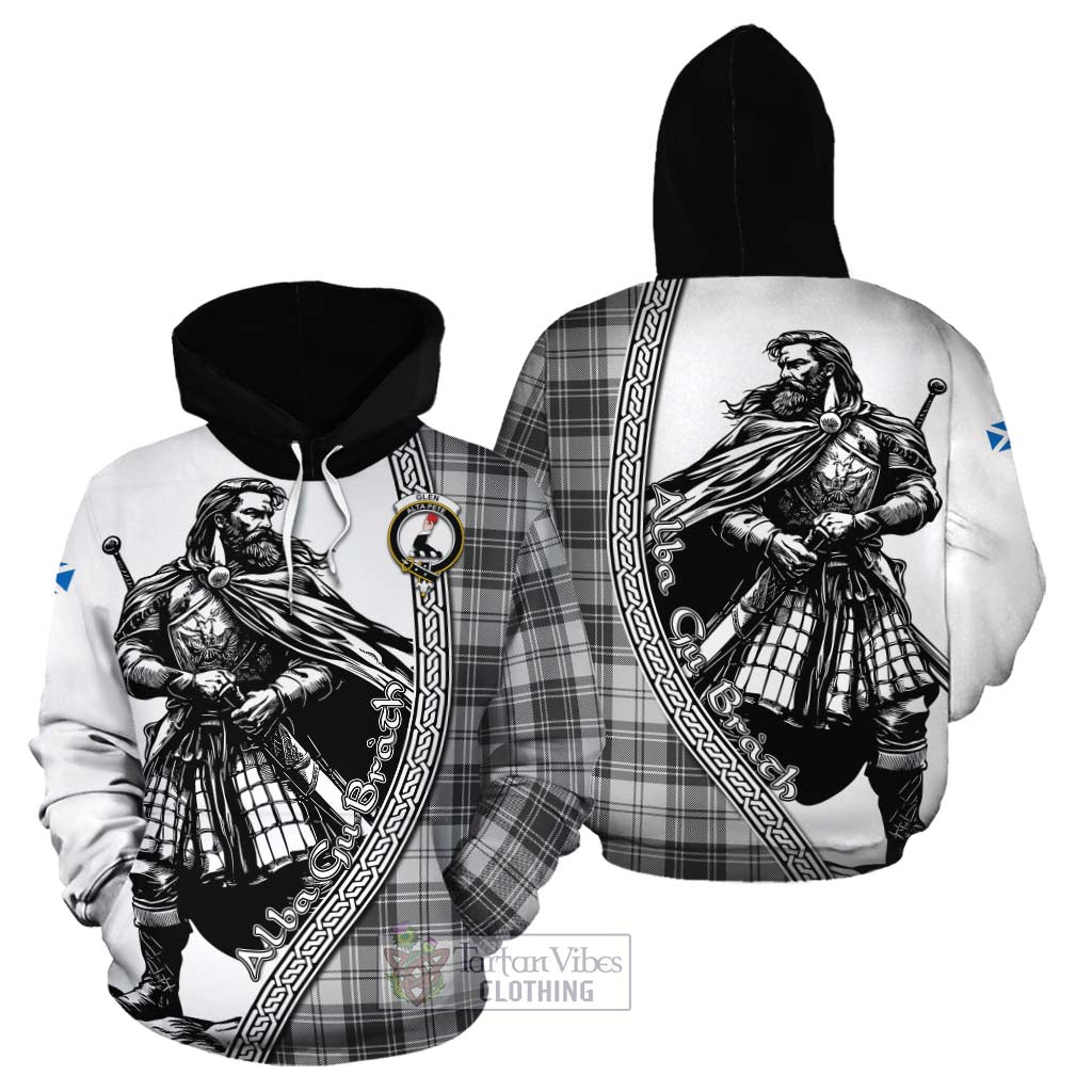 Tartan Vibes Clothing Glen Tartan Clan Crest Cotton Hoodie with Highlander Warrior Celtic Style