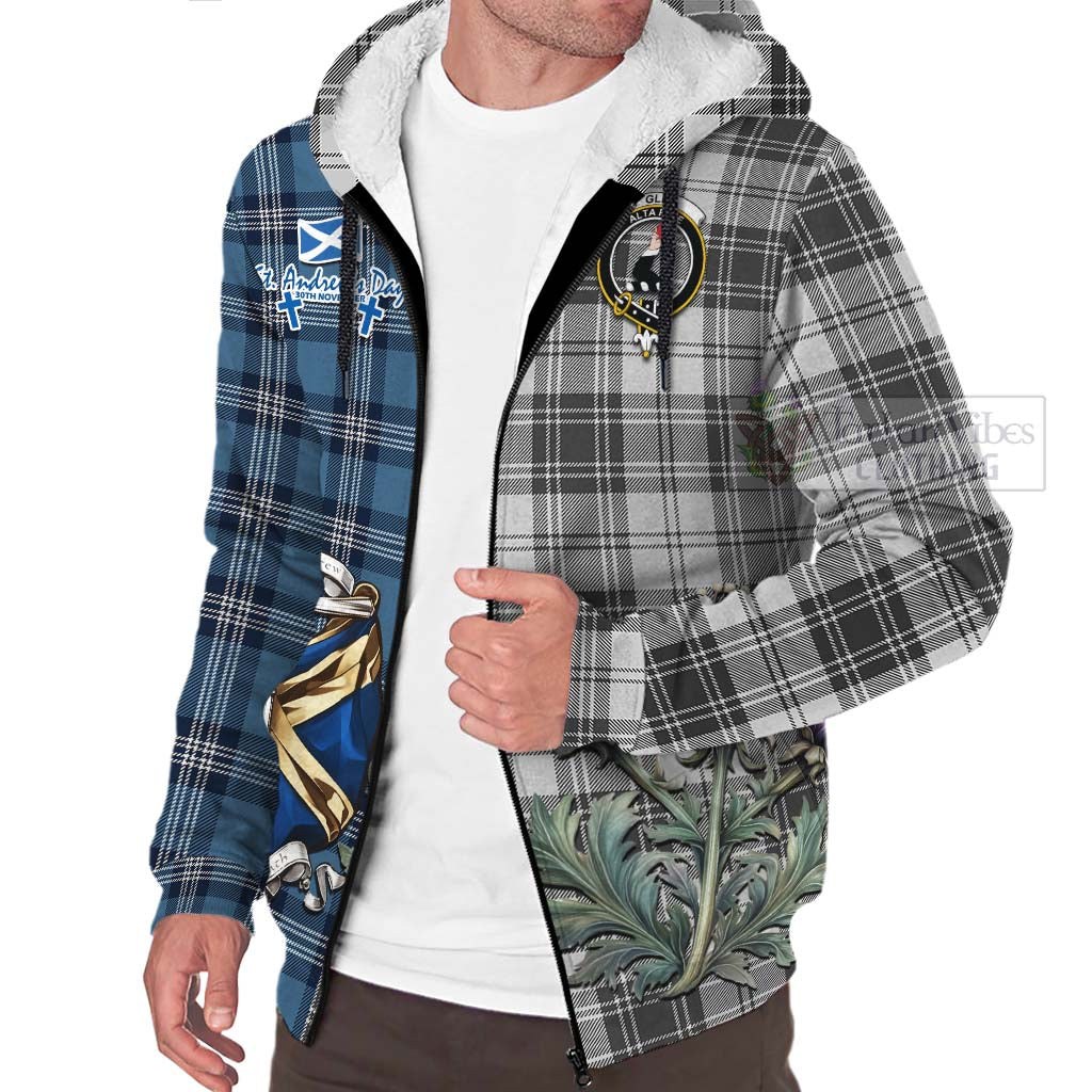 Tartan Vibes Clothing Glen Tartan Sherpa Hoodie Happy St. Andrew's Day Half Tartan Style