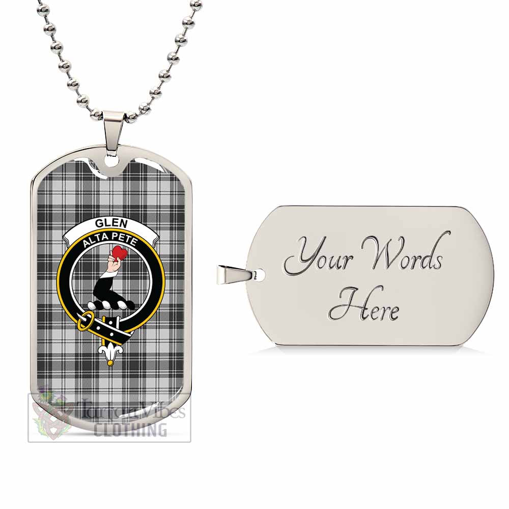 Tartan Vibes Clothing Glen Tartan Dog Tag Necklace with Family Crest