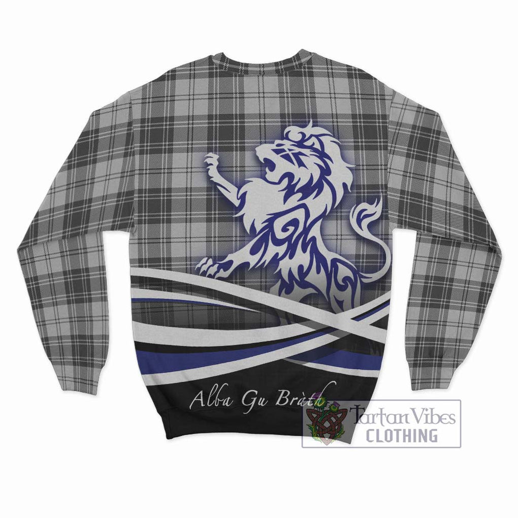 Glen Tartan Sweatshirt with Alba Gu Brath Regal Lion Emblem - Tartanvibesclothing Shop