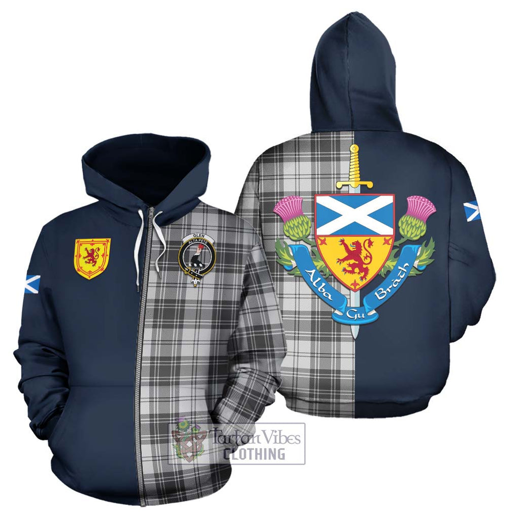 Tartan Vibes Clothing Glen Tartan Hoodie with Scottish Lion Royal Arm Half Style