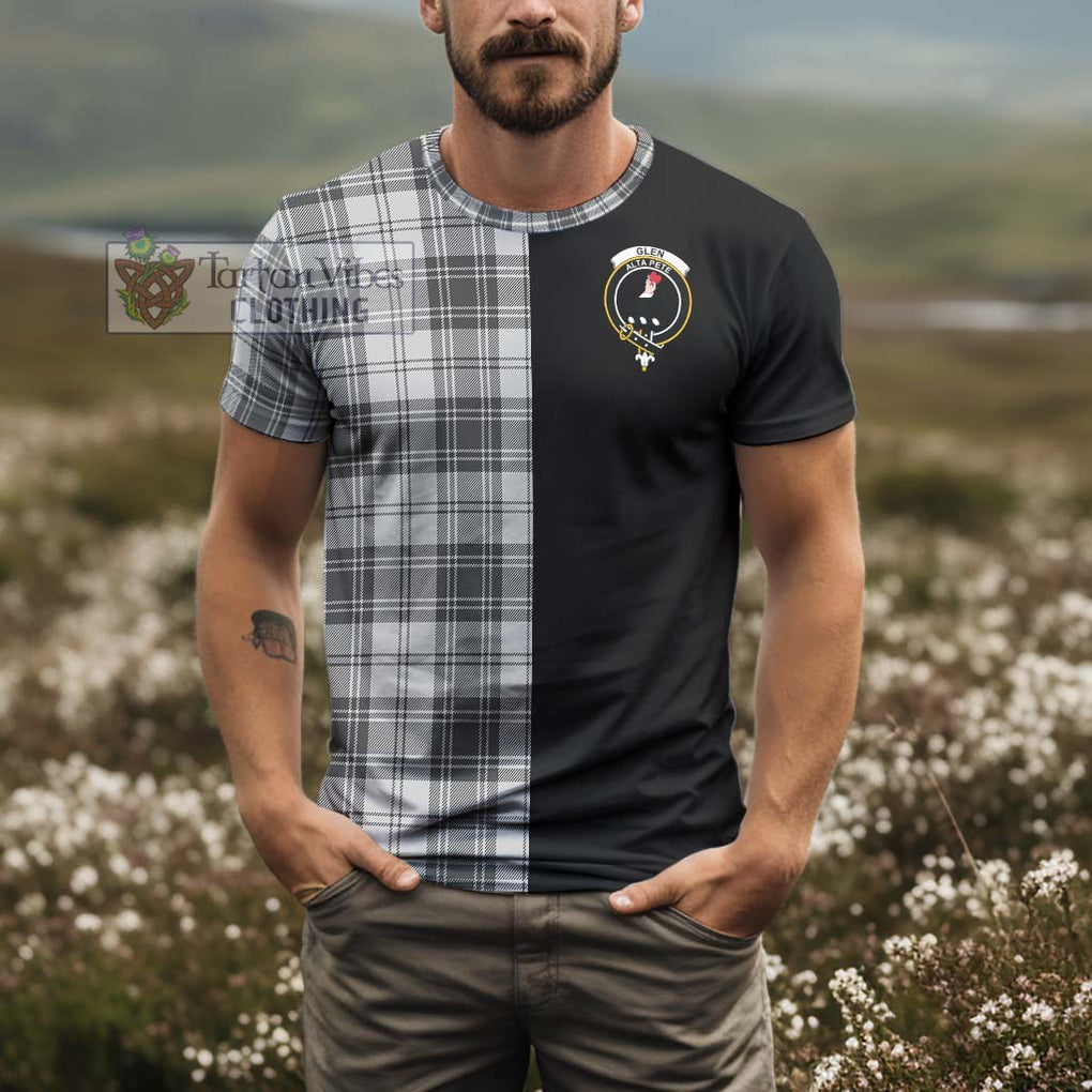 Glen Tartan T-Shirt with Family Crest and Half Of Me Style - Tartanvibesclothing Shop