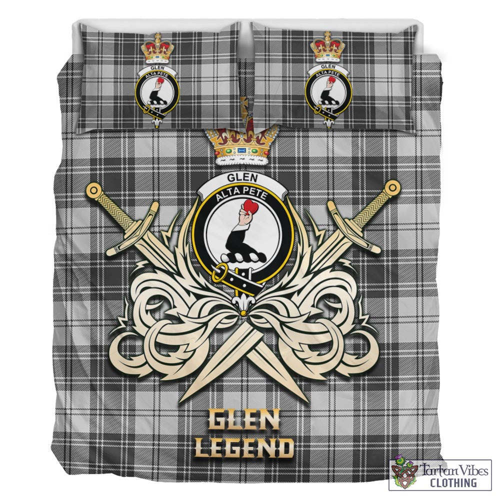 Tartan Vibes Clothing Glen Tartan Bedding Set with Clan Crest and the Golden Sword of Courageous Legacy