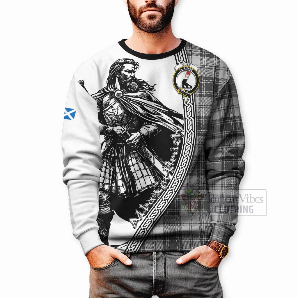 Tartan Vibes Clothing Glen Tartan Clan Crest Sweatshirt with Highlander Warrior Celtic Style