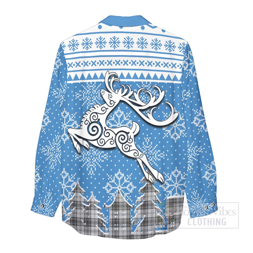 Tartan Vibes Clothing Glen Clan Christmas Women's Casual Shirt Celtic Reindeer Style