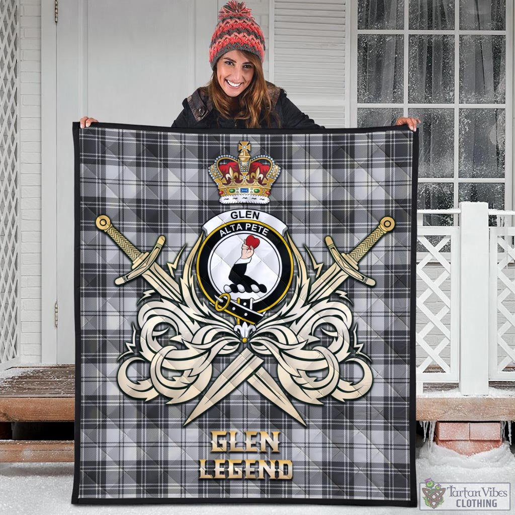 Tartan Vibes Clothing Glen Tartan Quilt with Clan Crest and the Golden Sword of Courageous Legacy
