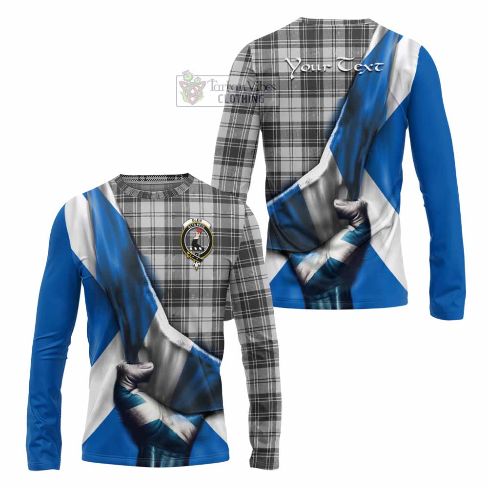 Tartan Vibes Clothing Glen Tartan Long Sleeve T-Shirt with Family Crest Scotland Patriotic Style