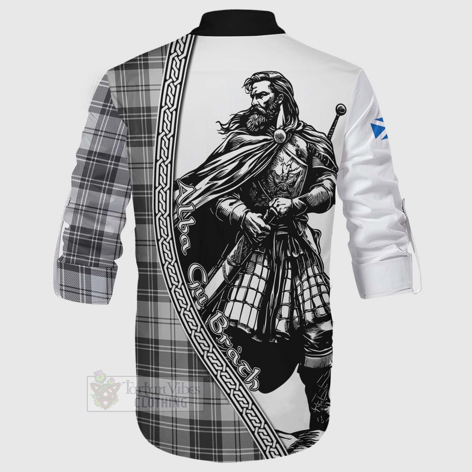 Tartan Vibes Clothing Glen Tartan Clan Crest Ghillie Kilt Shirt with Highlander Warrior Celtic Style